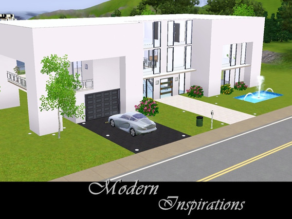 Sims 3 — Modern Inspirations by Mysterious Sims — Modern house contains, kitchen living and dining rooms area open plan,