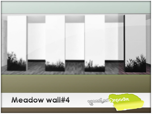 Sims 3 — Medow wall 4 by greenestnoodle — Wall with medow graphic (part 4) looks nice also with brick or wood pattern odn