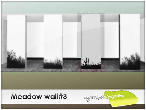 Sims 3 — Medow wall 3 by greenestnoodle — Wall with medow graphic (part 3) looks nice also with brick or wood pattern odn