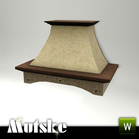 Sims 3 — Kitchen Aria Cookerhood by Mutske — 3 recolorable parts. 4 Variations. With extra slots. Environment 1. Made by