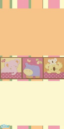 Sims 2 — Tropical Punch Wall 2 by frogger1617 — Tropical Punch Nursery in pink, orange, green, yellow, and various