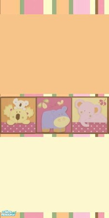Sims 2 — Tropical Punch  Wall 1 by frogger1617 — Tropical Punch Nursery in pink, orange, green, yellow, and various
