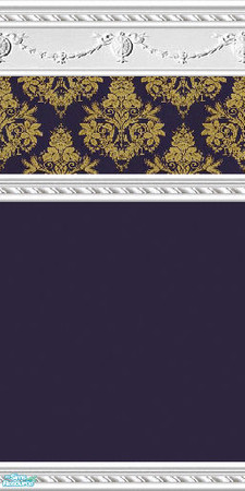 Sims 2 — jsf2RSRegalDuo by jsf — A deep rich navy velvet is embroidered in gold threads to top a base of solid navy