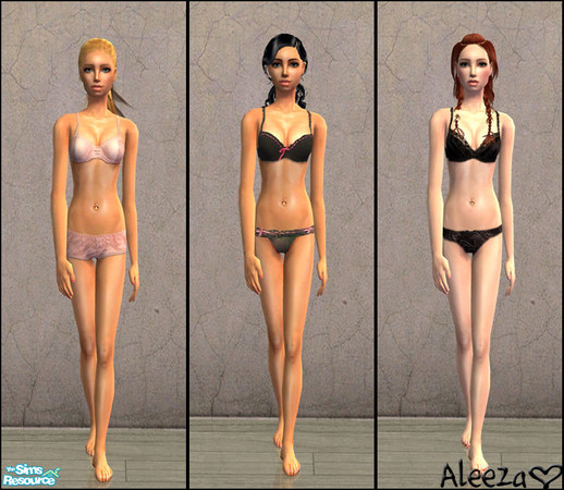 Sims 2 — Temptation by Aleeza — A set of 3 teen undies. No mesh or EP required. Enjoy!