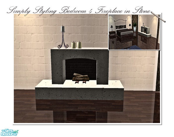 Sims 2 — Simply Styling Bedroom 4 in Chocolate - Fireplace by ~Monica~ — A recolor in stone. Requires mesh by Simply