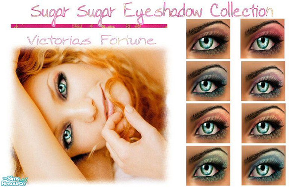 Sims 2 — VF Sugar Sugar Eyeshadow Collection by fortunecookie1 — These eight new colors of eyeshadow look as if they have
