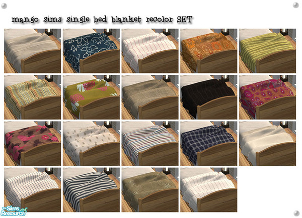 Sims 2 — mango sims single bed blanket - recolor SET by linasometimes — a bunch recolors of mango sims single bed blanket