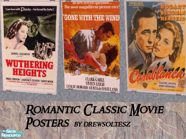 Sims 2 — Classic Romantic Movie Posters by drewsoltesz — A set of three classic romantic movie posters from the 1930\'s