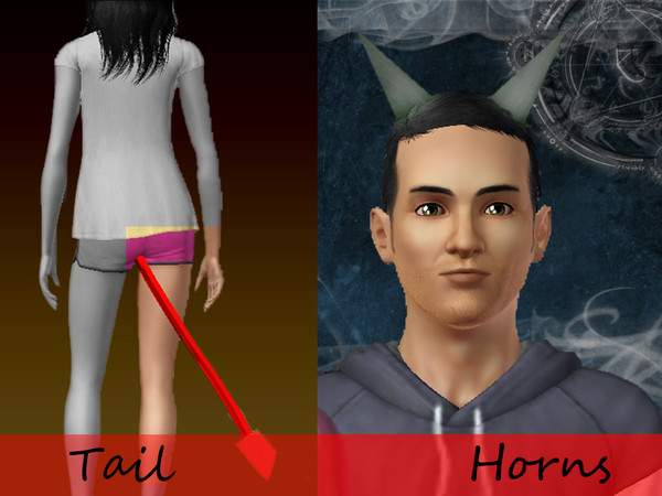 Sims 3 — Tails & horns by Ginolion — Recolourable . unisex . hope you like them ^^ . pls no reuploading