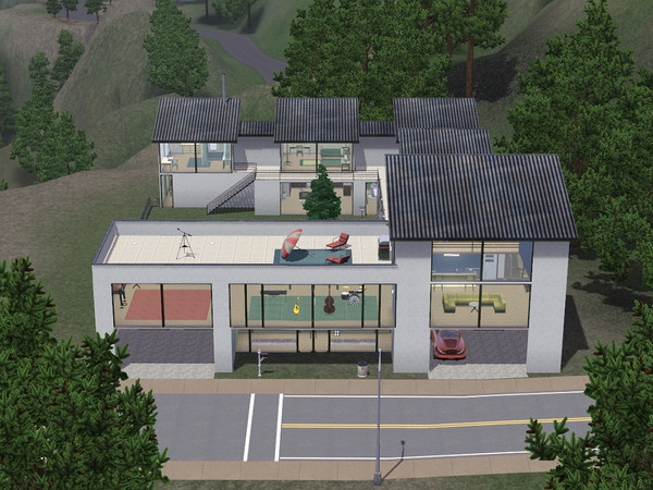 Sims 3 — Vek Villa by vekintosh2 — 5 Bedrooms, 7 Baths, 2 Bonus Bedrooms (for vampires and a butler), Giant Hangout Space