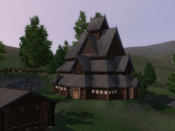 Sims 3 — Norwegian Stave Church by Sebastians — A Norwegian Stave Church