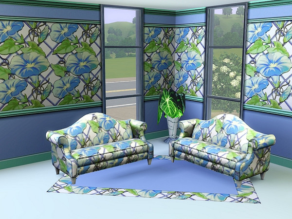 Sims 3 — marcorse_love in vain pattern by marcorse — In the language of flowers, the morning glory vine stands for 'love