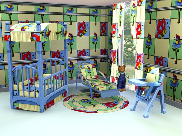 Sims 3 — marcorse_butterfly patch pattern by marcorse — A novelty pattern in a block patchwork design, featuring daisies