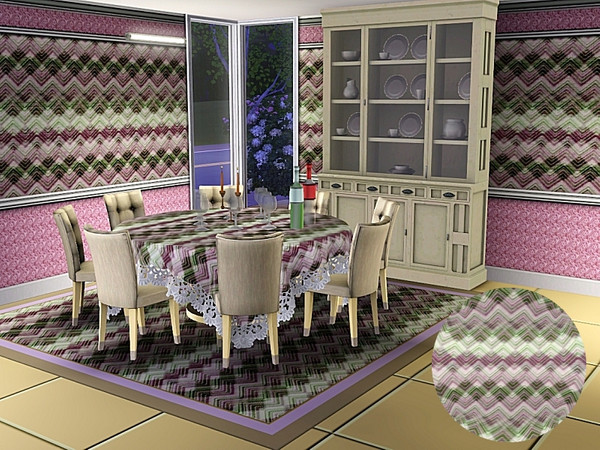 Sims 3 — marcorse_chevrons pattern by marcorse — A horizontal chevron pattern in tones of purple, green and white.