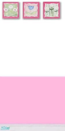 Sims 2 — Pink Flower Nursery Paint - Plain by SimEllz — Enjoy :) - Check out my latest screenshot showing how the set of