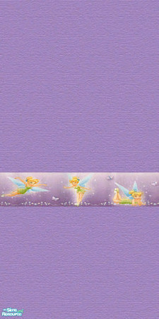 Sims 2 — Tinkerbell wallpaper by omeninos — Tinkerbell border in a violet wallpaper