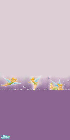 Sims 2 — Tinkerbell wallpaper by omeninos — tinkerbell border in a violet wallpaper