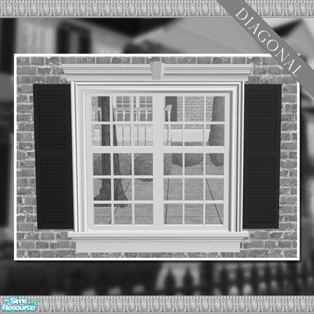 Sims 2 — Modern Georgian Manor Add-Ons Double Window - Diagonal by phoenix_phaerie — A stylish addition to the Modern