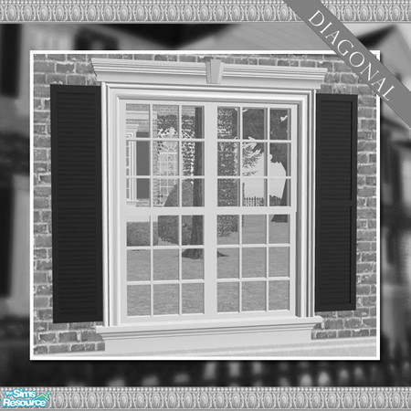 Sims 2 — Modern Georgian Manor Add-Ons Tall Double Window - Diagonal by phoenix_phaerie — A stylish addition to the
