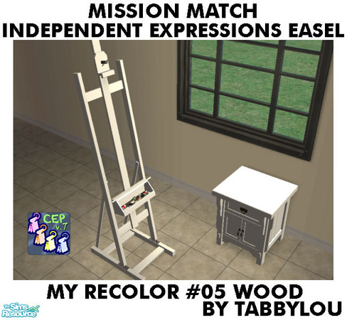 Sims 2 — TL - MM IndependentExp Easel Recolor05Wd by TabbyLou — My Recolor #5 Wood Recolor of the Maxis Base game easel