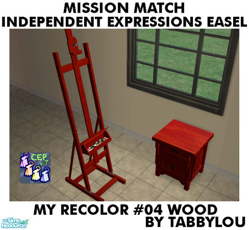 Sims 2 — TL - MM IndependentExp Easel Recolor04Wd by TabbyLou — My Recolor #4 Wood Recolor of the Maxis Base game easel