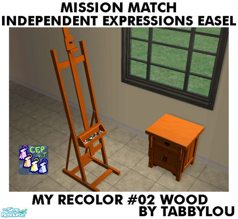 Sims 2 — TL - MM IndependentExp Easel Recolor02Wd by TabbyLou — My Recolor #2 Wood Recolor of the Maxis Base game easel