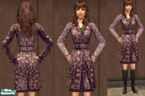Sims 2 — Faded Snowflake Jacket by windgirl — Berry colored Seasons jacket for elders.