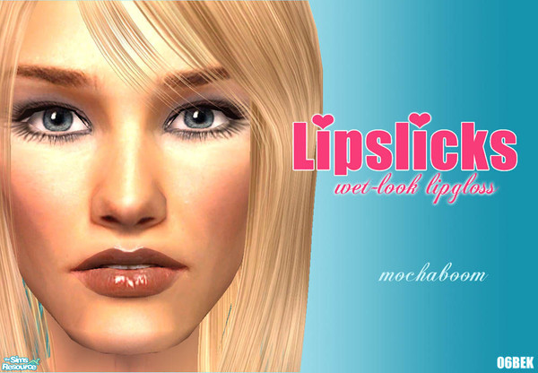 Sims 2 — Lipslicks Wet-look lipgloss - Mochaboom by 06bek — 