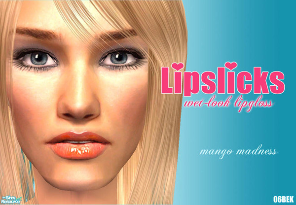 Sims 2 — Lipslicks Wet-look lipgloss - Mango Madness by 06bek — 