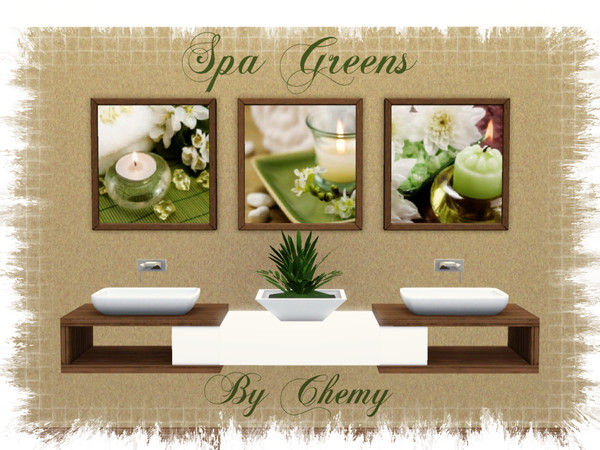 Sims 3 — Spa Greens Picture by chemy — Candle pictures for anywhere you like to relax. Three pictures in one file.