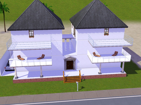Sims 3 — white villa by borhene — 2 bedrooms 1 living room 1 bathroom 2 more rooms (sorry no kitchen) any sim whould be