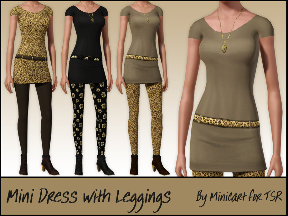 The Sims Resource - Mini Dress with Leggings