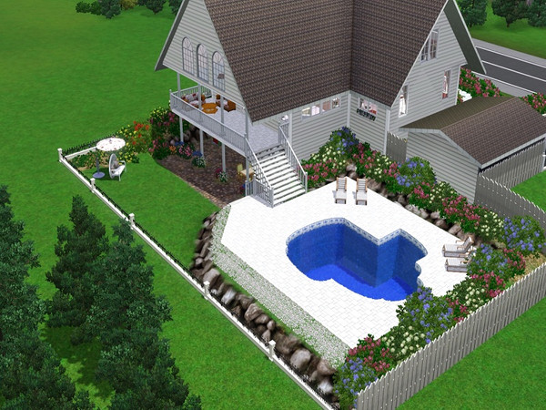 Sims 3 —  by ella47 — Romantic cottage on the lake. Your Sims will love it. It's a beautiful place for vacation or a nice