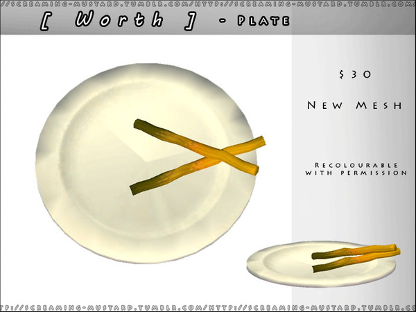 Sims 2 — [ Worth ] - Plate by Screaming_Mustard — A modern bedroom set for your Simmies.