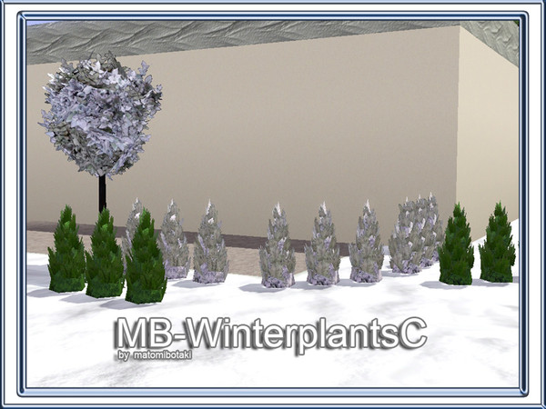 Sims 3 — MB-WinterplantsC by matomibotaki — MB-WinterplantsC, 2 variations green and snow white, for summer and winter