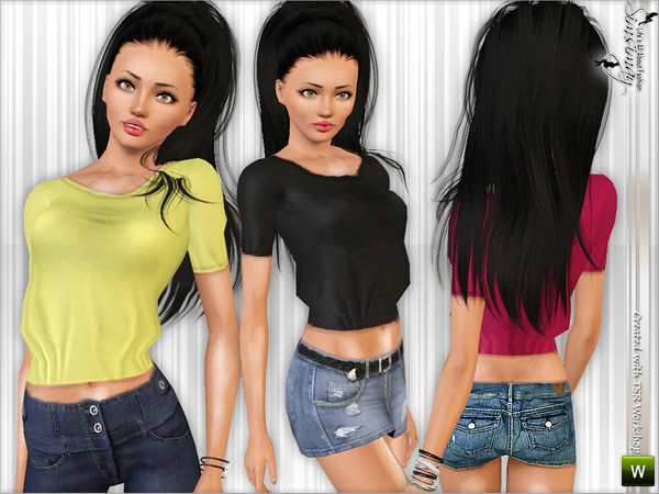 Sims 3 — Combination Top  by Simsimay — Fully handpainted, very populer type, basic top for your female sims.