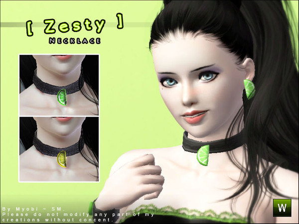 Sims 3 — [ Zesty ] - Necklace by Screaming_Mustard — A beautifully cute and fun jewellery set featuring zesty lemons.