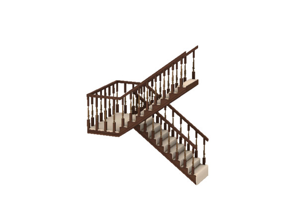 Sims 3 — Cottage half landing stairs (right) by Gosik — Cooperation project between Gosik and Inge Jones. Available at