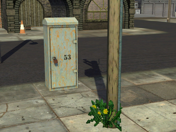Sims 3 — Pavement Junction Box by Cyclonesue — Oh look! It's a blank graffiti canvas! Place this near the last telegraph