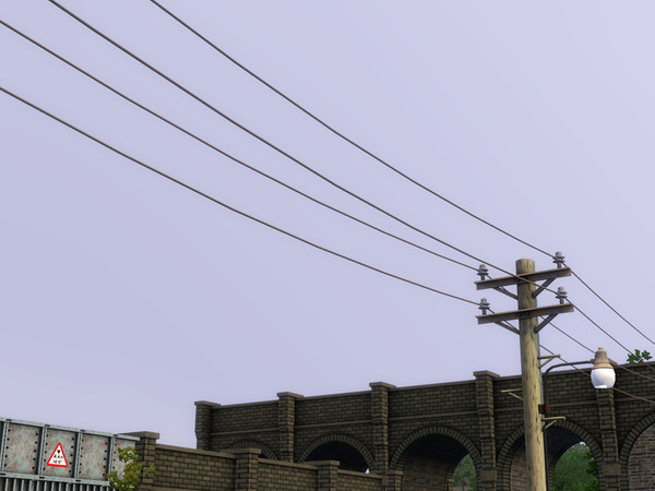 Sims 3 — Telegraph Pole Wires by Cyclonesue — Use with the Telegraph Poles. Place poles 8 tiles apart. Will not block