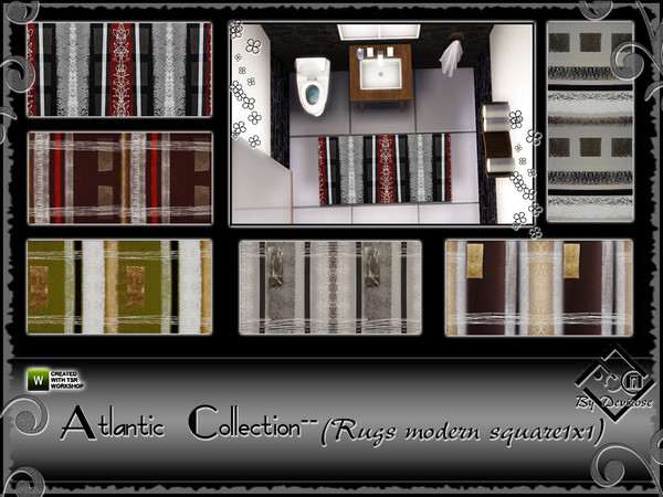 Sims 3 — Atlantic Collection--Rugs modern square1x1  by Devirose — Rugs modern square1x1 in 6 fantasies,pretty minimal