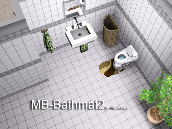 Sims 3 — MB-Bathmat2 by matomibotaki — MB-Bathmat2, 1x1 recolorable little batroom rug with toilette cutout, by