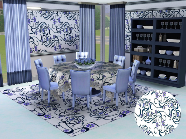Sims 3 — marcorse_ultra flourish pattern by marcorse — A stylish flourish and flower, allover repeat pattern