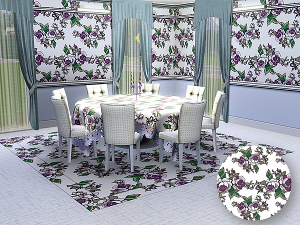 Sims 3 — marcorse_peony purple pattern by marcorse — Bold but not overpowering, these purple and white peonies and their