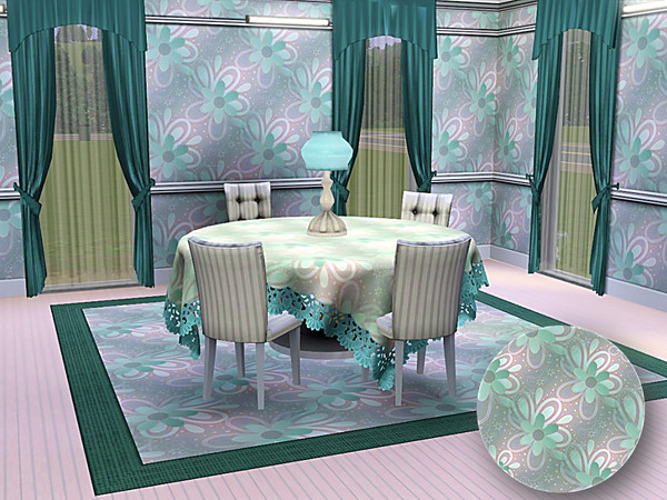 Sims 3 — marcorse_slightly green pattern by marcorse — The pink and white flower shapes in this pattern are overlaid with