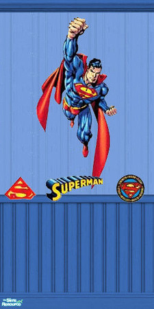 Sims 2 — TL - Superman Grow-Up Wallpaper4 by TabbyLou — Wallpaper #4 designed for Superman Grow-Up set requested by