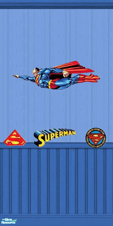 Sims 2 — TL - Superman Grow-Up Wallpaper3 by TabbyLou — Wallpaper #3 designed for Superman Grow-Up set requested by