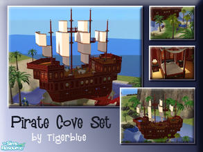 Sims 2 — Pirate Cove Set by Tigerblue — Dare your Sims visit Pirate Cove? This set comprises a community lot and a BV