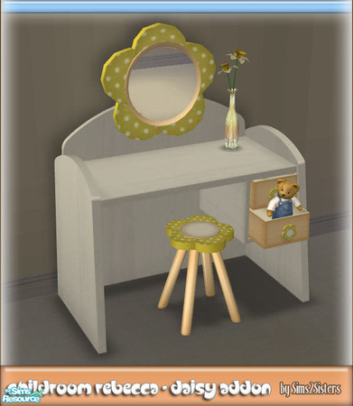 Sims 2 — S2S Daisy Addon - Chair and Mirror Recolor by sims2sisters — This is recolor of Vanity chair and mirror (not