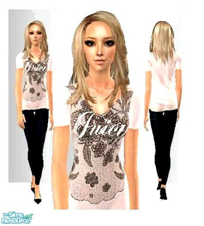 Sims 2 — Casual Tops & Jeans collection 1/4 by bittymittenz — Juicy couture shirt and jeans for adult females. You